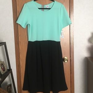 Teal Lularoe two toned zippered dress